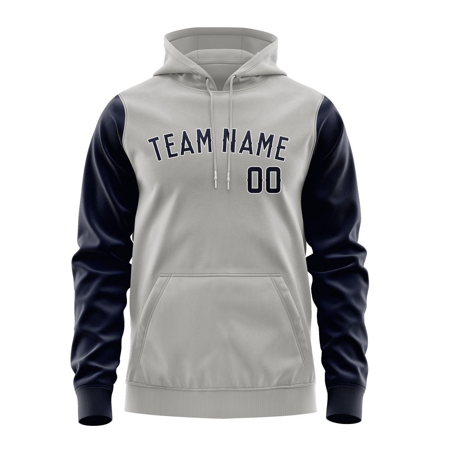 Custom Gray Navy Hoodie 0404111104B31811
