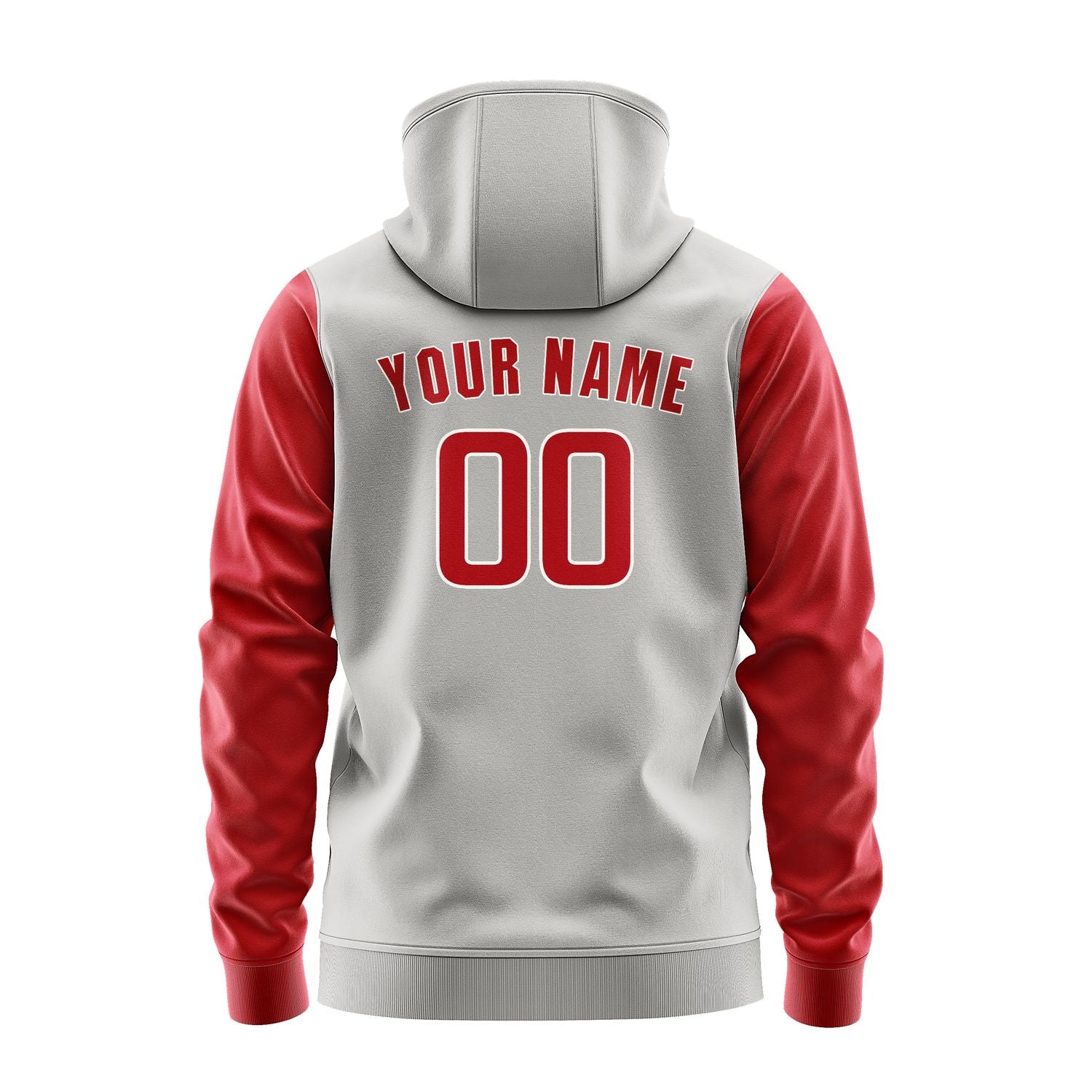 Custom Gray Red Hoodie 0404141404B31814