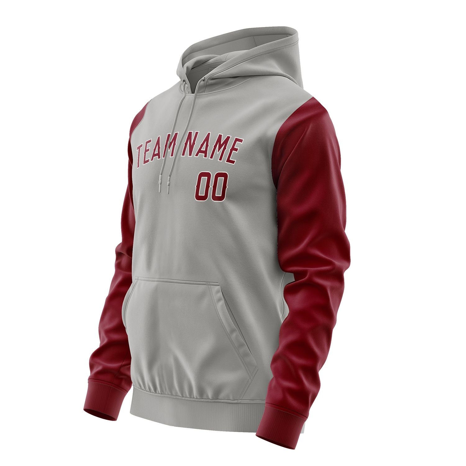 Custom Gray Crimson Red Hoodie 0404151504B31815