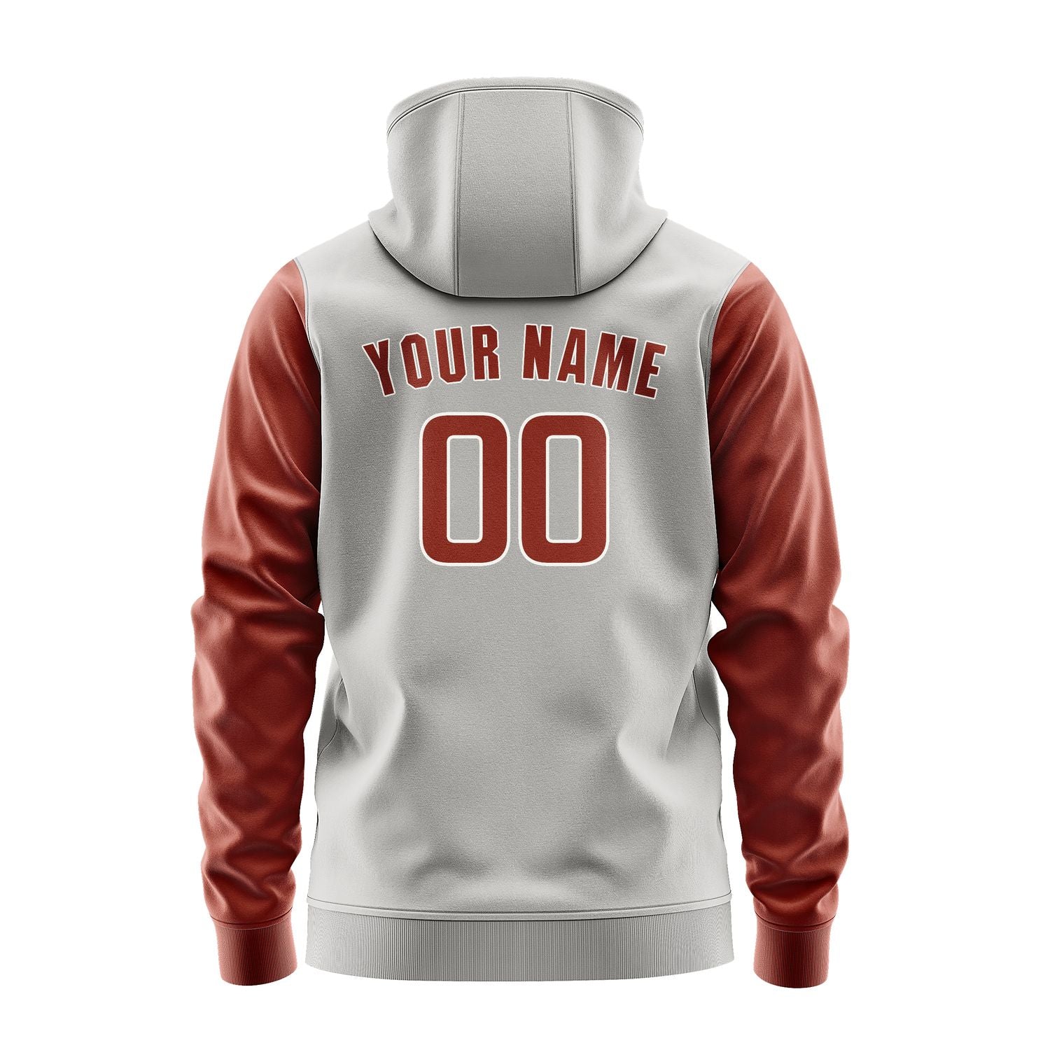 Custom Gray Coral Red Hoodie 0404161604B31816