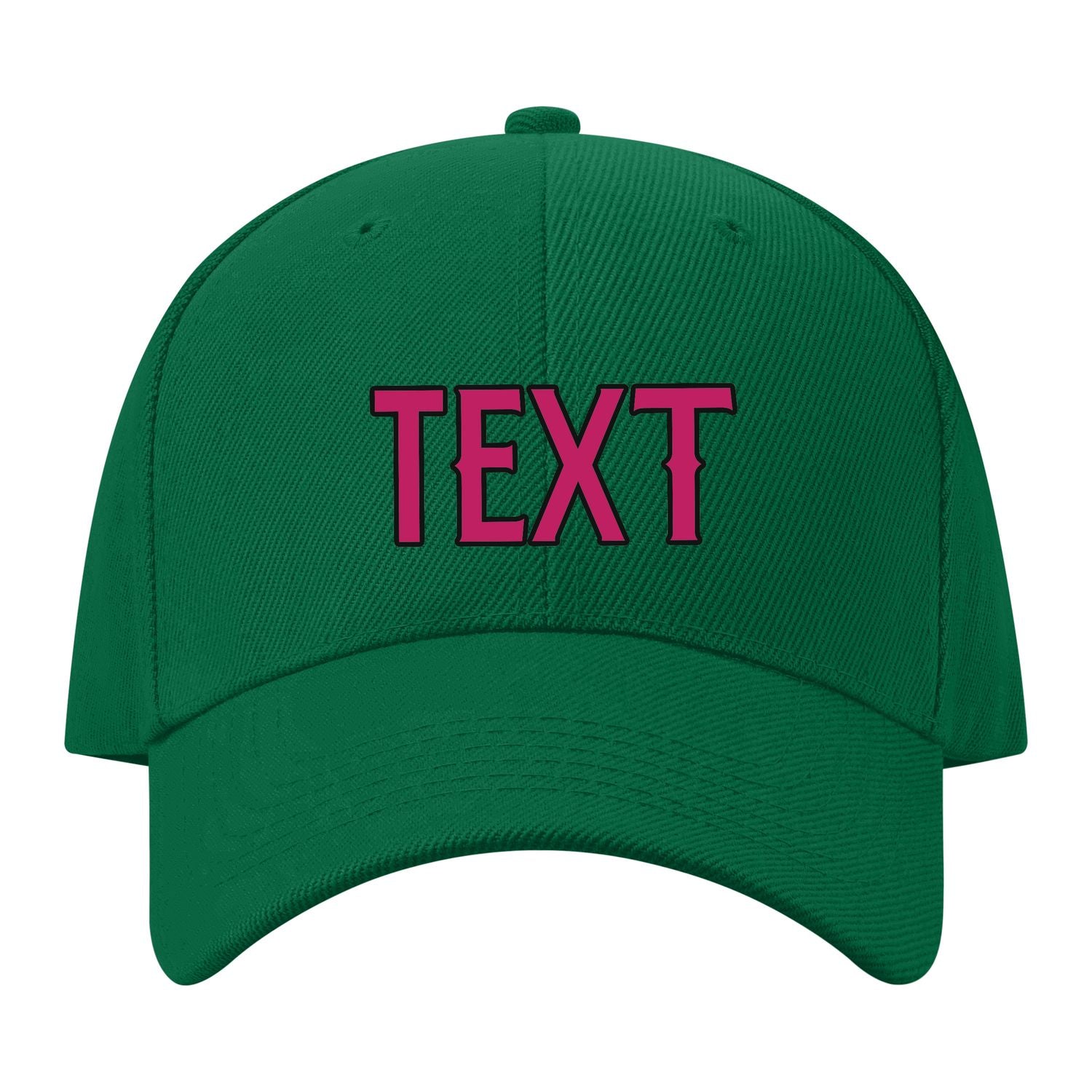 Custom Dark Green Light Pink Hat 22B21713