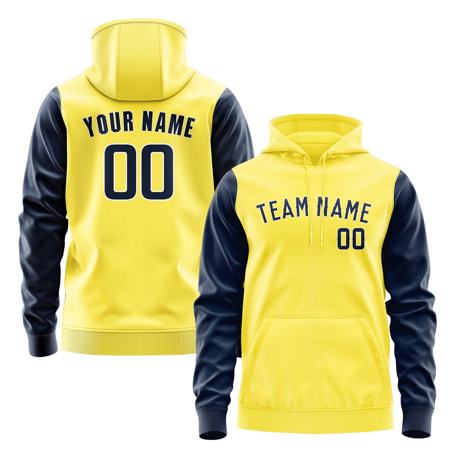 Custom Light Yellow Blue Hoodie 2626101026B31810