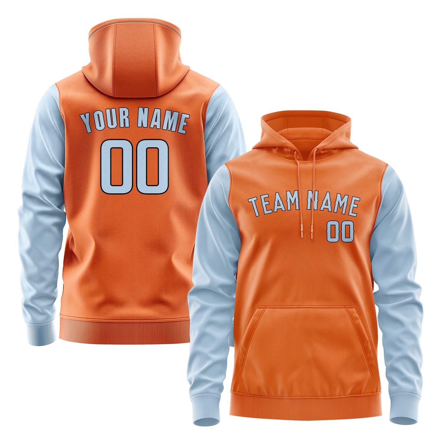 Custom Orange Light Blue Hoodie 2828080828B31708