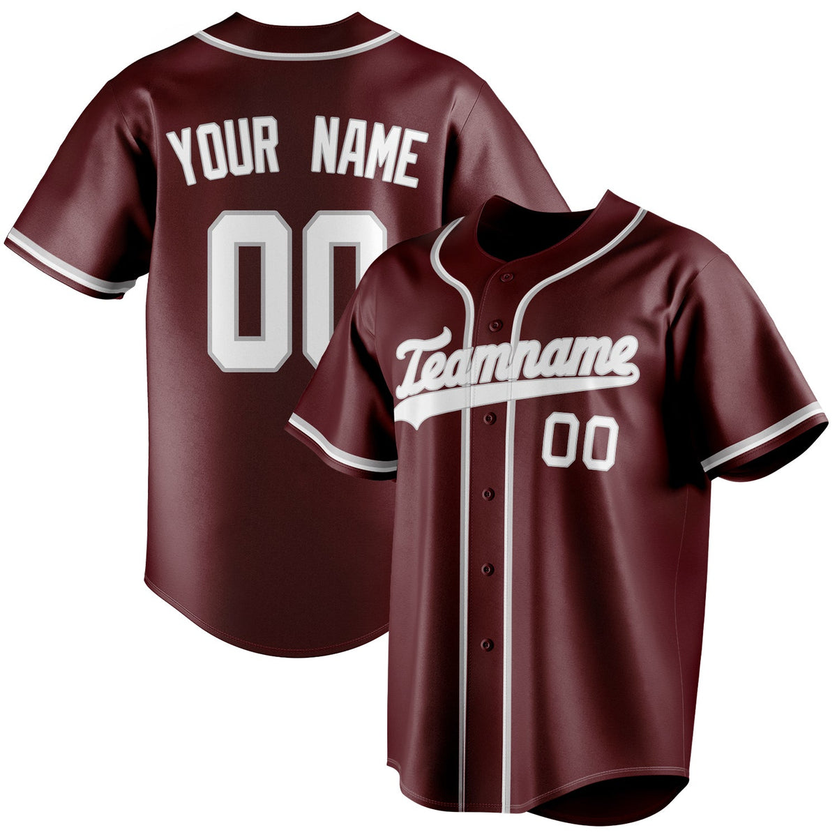 Custom Burgundy & White Color Fan Baseball Jersey BB01240528CK090