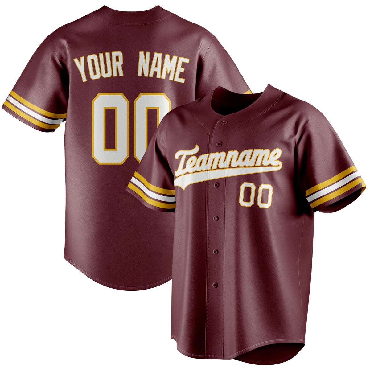 Custom Burgundy & White Color Fan Baseball Jersey BB01240528CK103