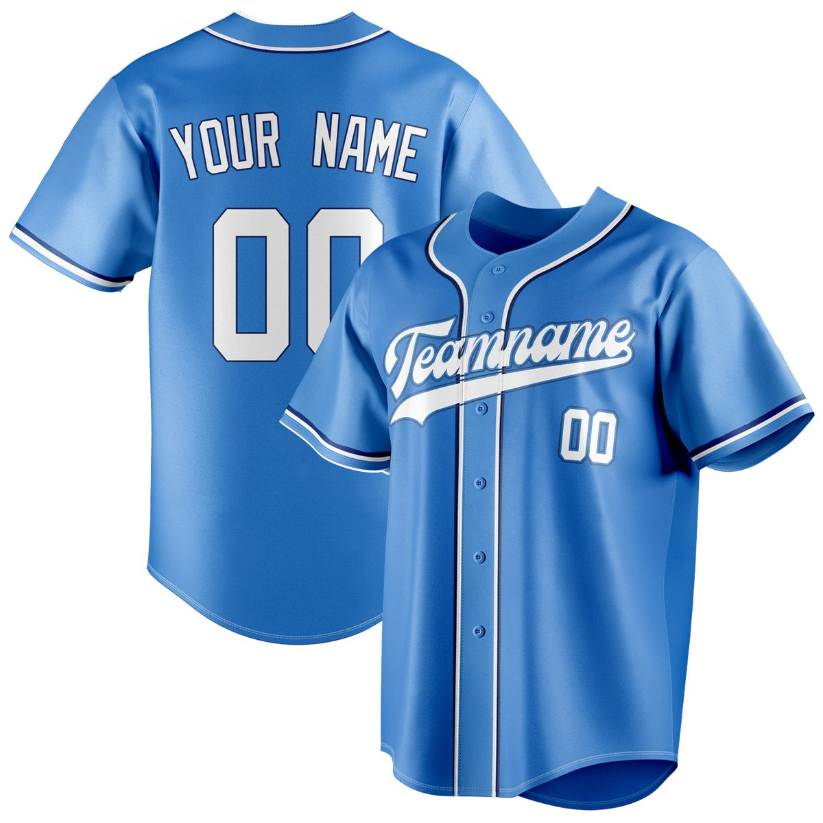 Custom Electric Blue & White Color Fan Baseball Jersey BB01240528JZ185