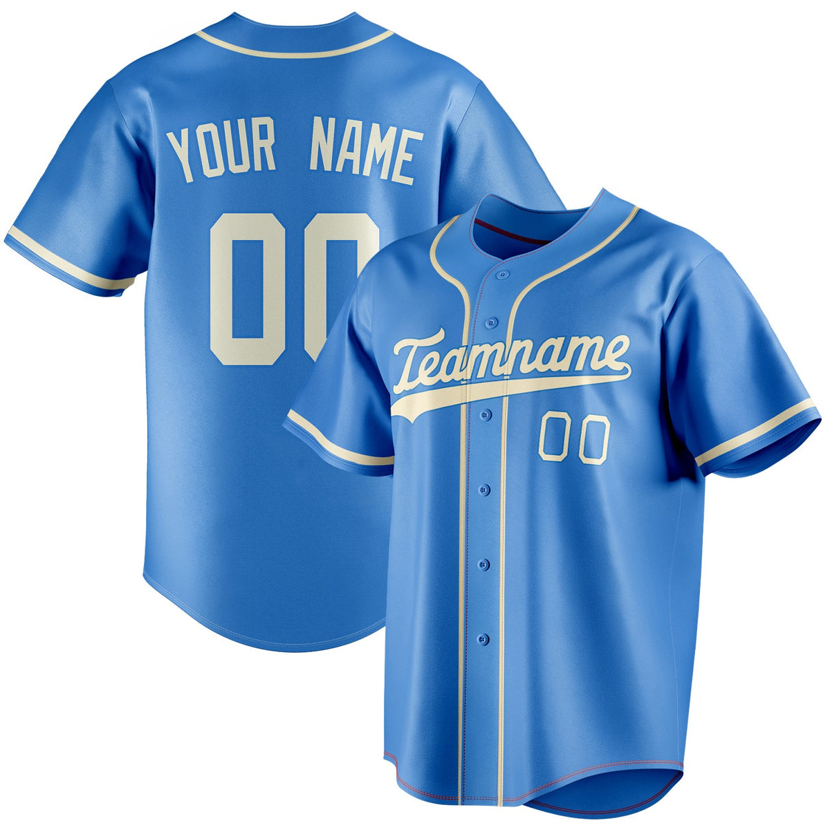 Custom Electric Blue & Cream Color Fan Baseball Jersey BB01240528JZ186