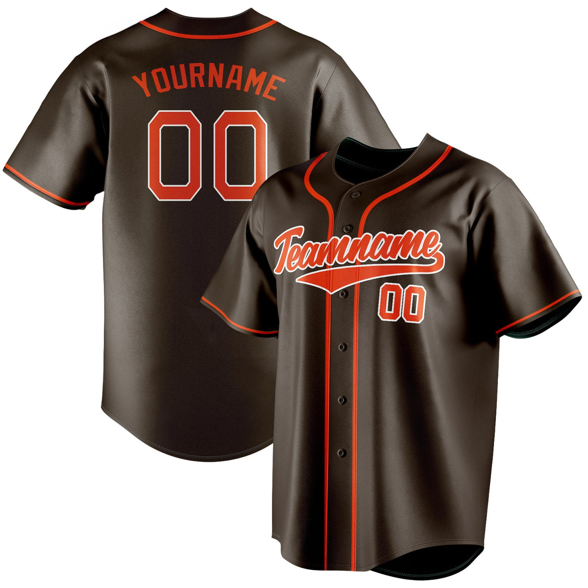 Custom Brown & Orange Color Fan Baseball Jersey BB01240528WX075