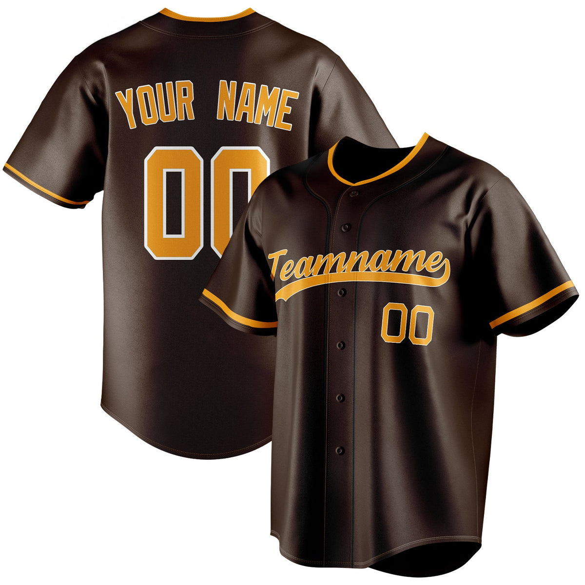 Custom Brown & Orange Color Fan Baseball Jersey BB01240528WX079