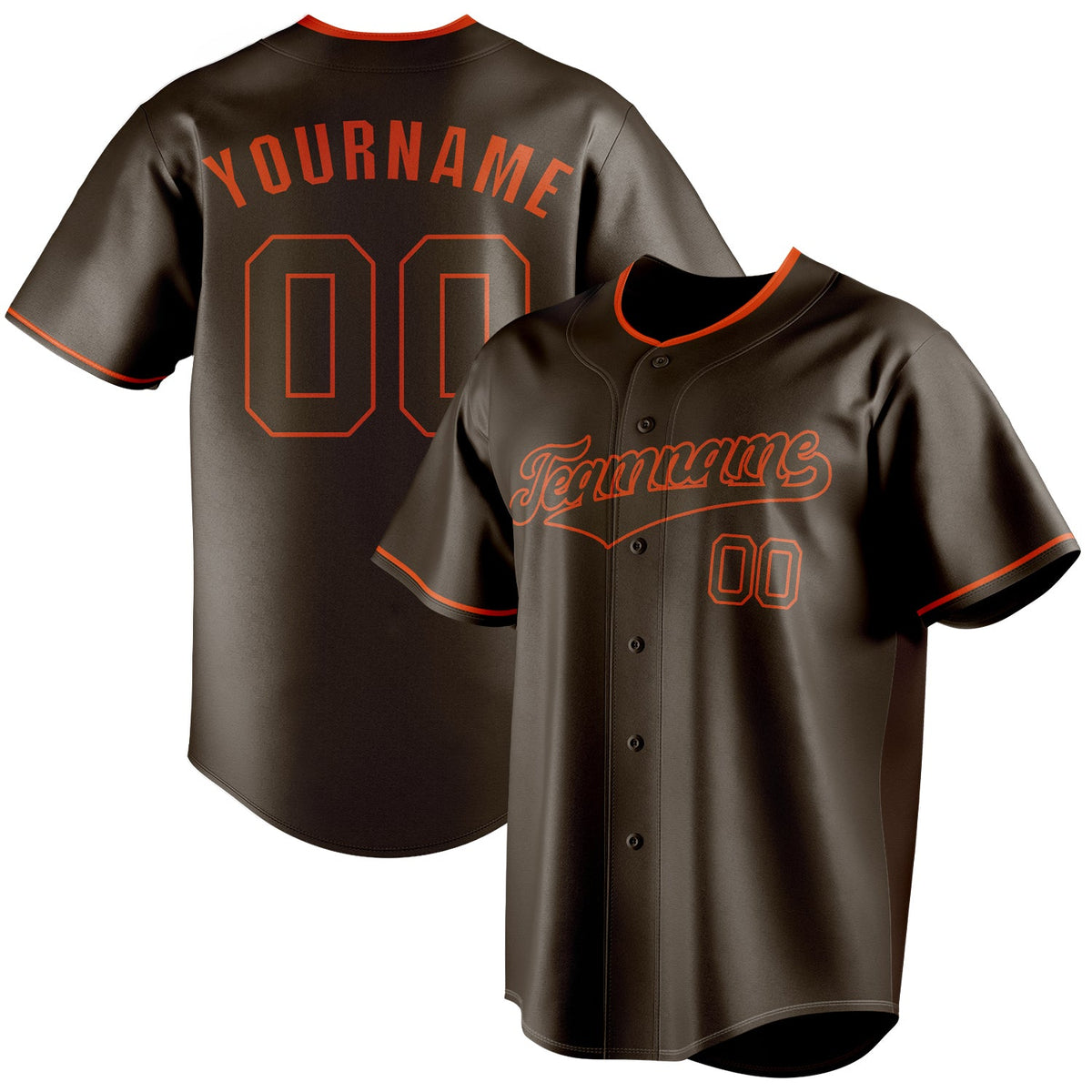 Custom Brown & Red Color Fan Baseball Jersey BB01240528WX084