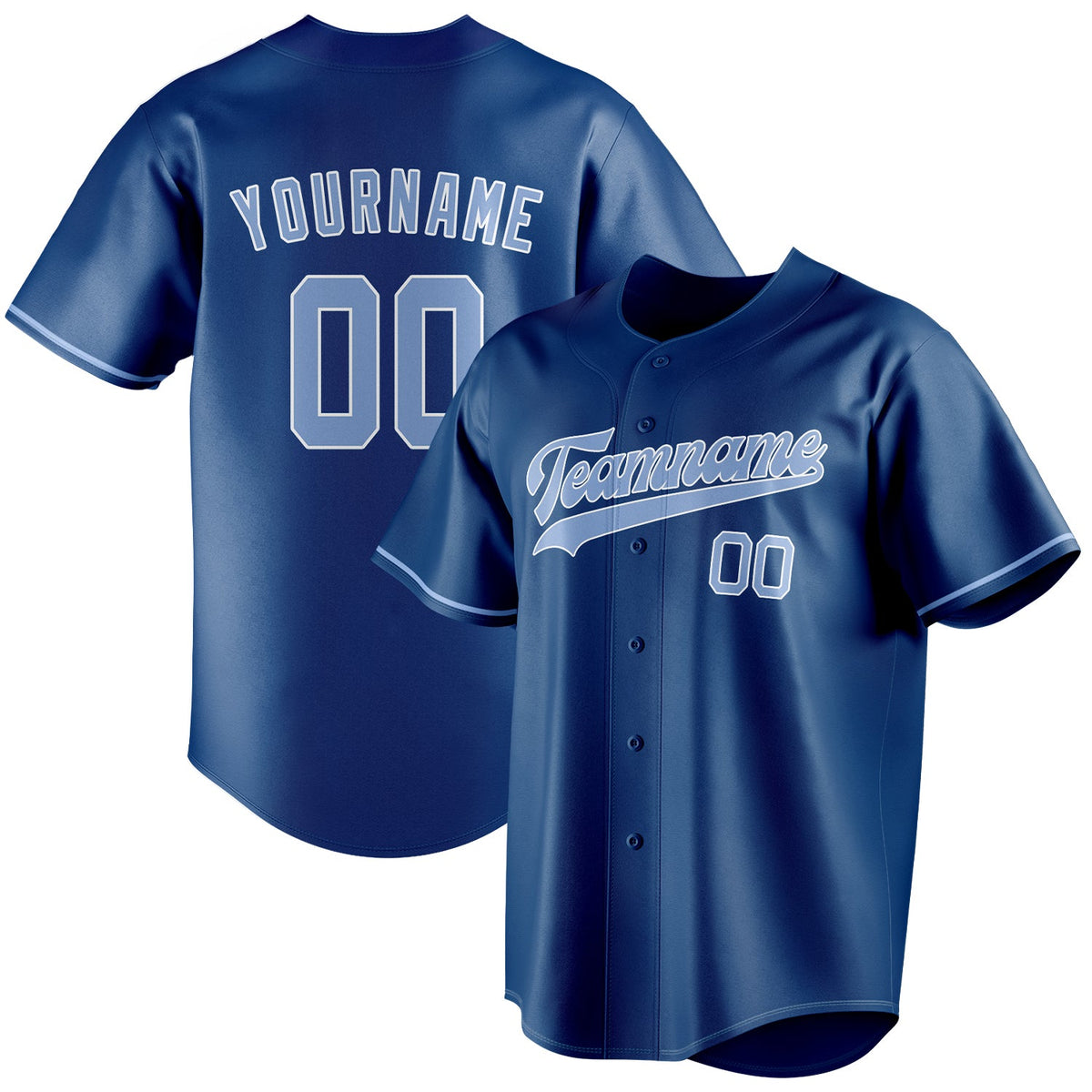 Custom Blue & Light Blue Color Fan Baseball Jersey BB01240528WY059