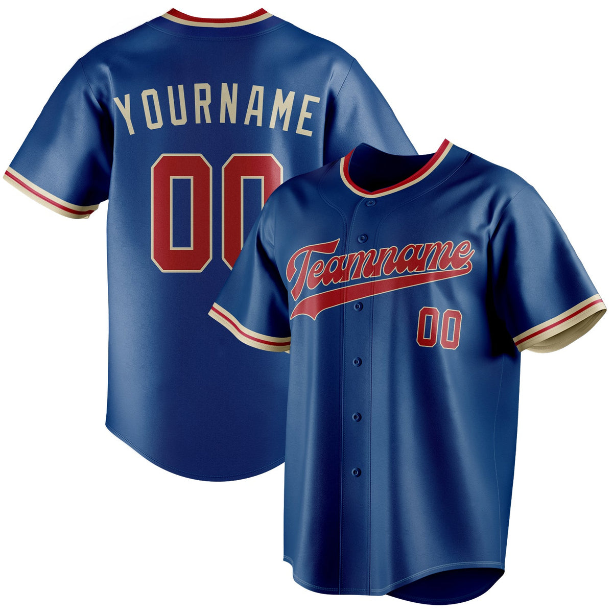 Custom Blue & Red Color Fan Baseball Jersey BB01240528WY060