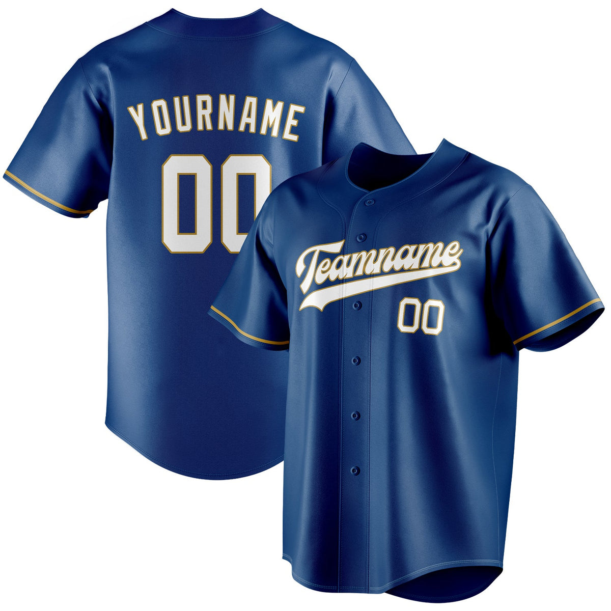 Custom Blue & White Color Fan Baseball Jersey BB01240528WY061