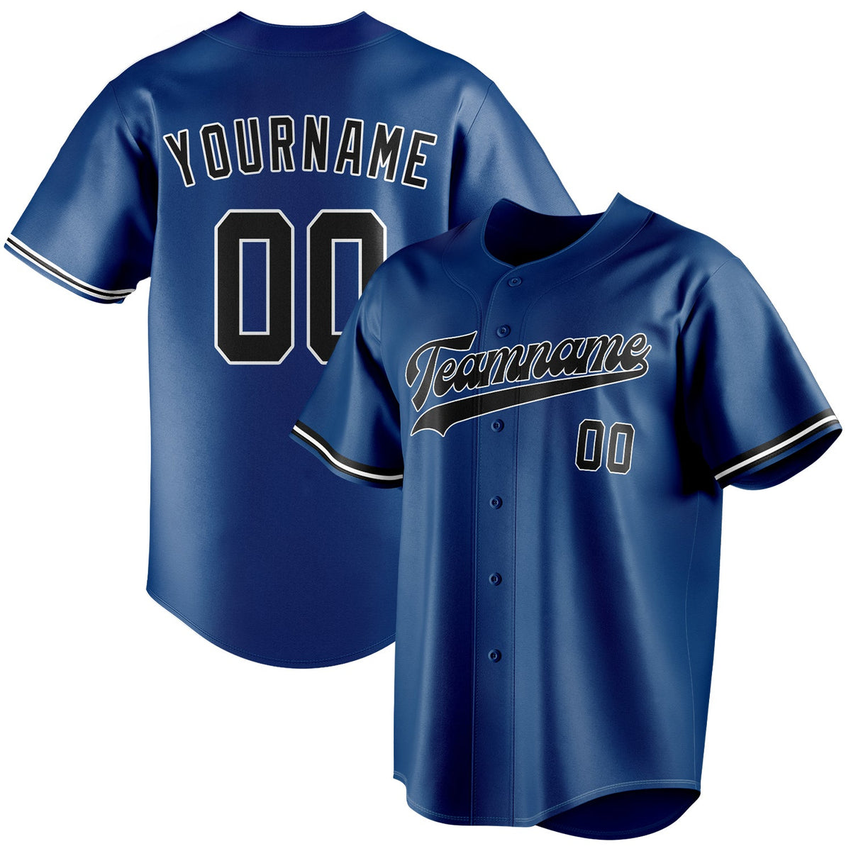 Custom Blue & Black Color Fan Baseball Jersey BB01240528WY068