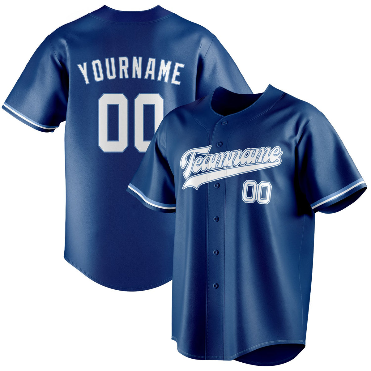 Custom Blue & White Color Fan Baseball Jersey BB01240528WY069