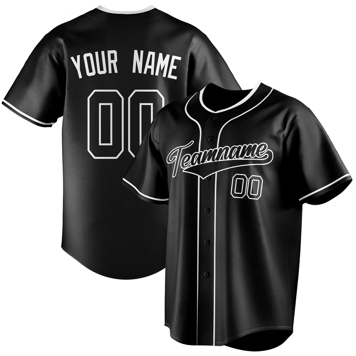 Custom Black & White Color Fan Baseball Jersey BB01240528YX201