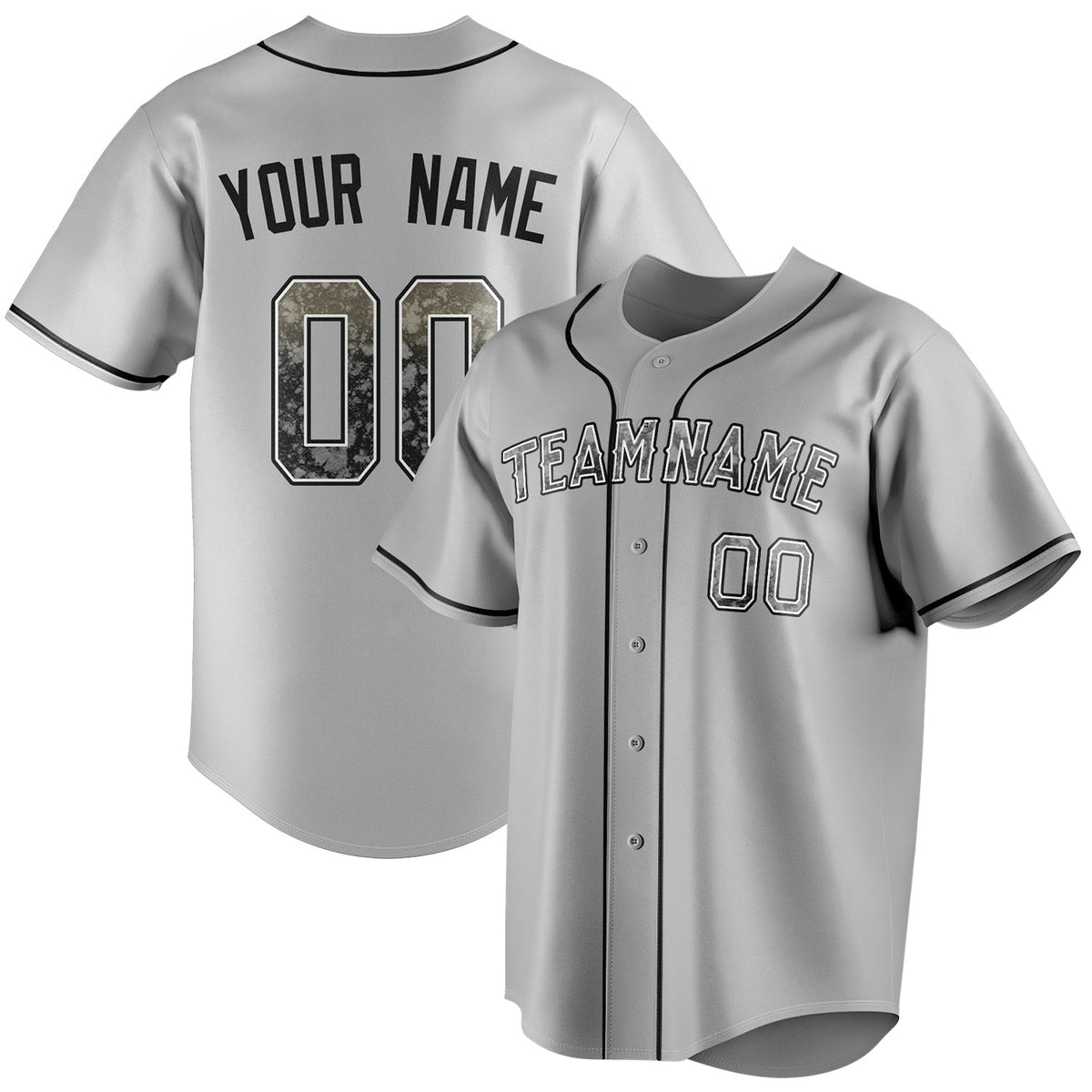 Custom Gray & Black Color Fan Baseball Jersey BB01240529JZ157