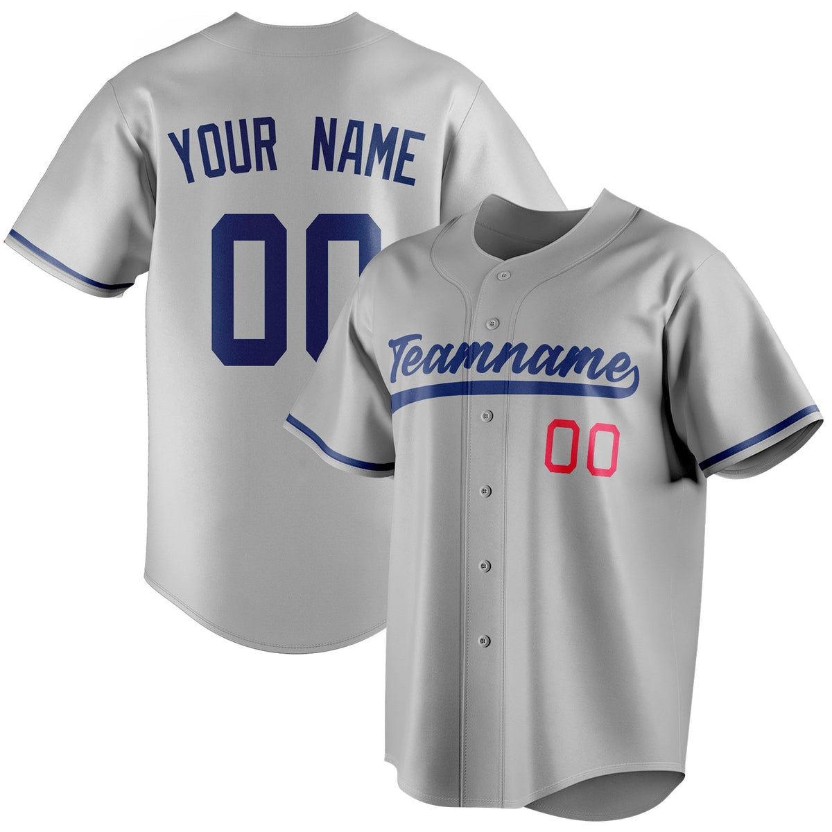 Custom Gray & Royal Color Fan Baseball Jersey BB01240529JZ164