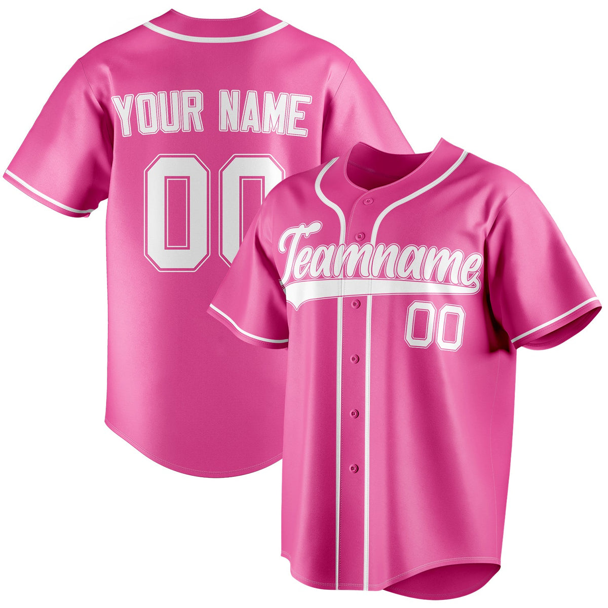 Custom Pink & White Color Fan Baseball Jersey BB01240529WX400