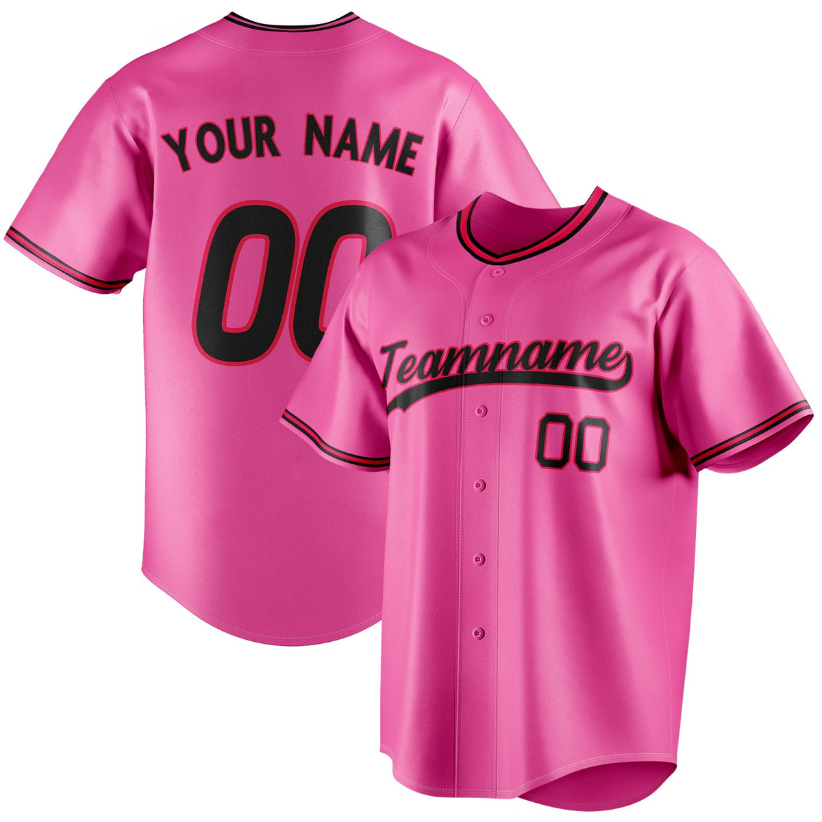 Custom Pink & Black Color Fan Baseball Jersey BB01240529WX403