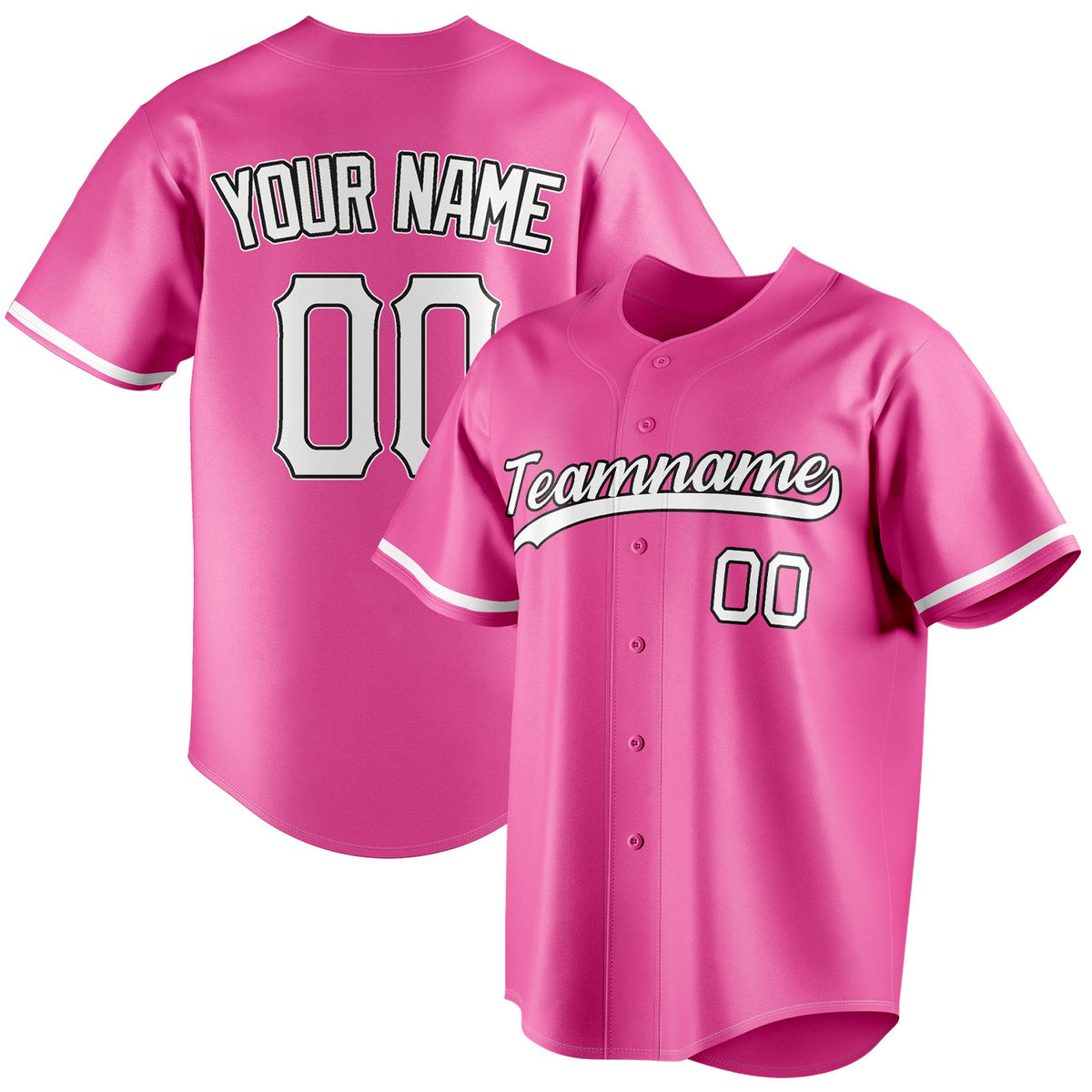 Custom Pink & White Color Fan Baseball Jersey BB01240529WX407