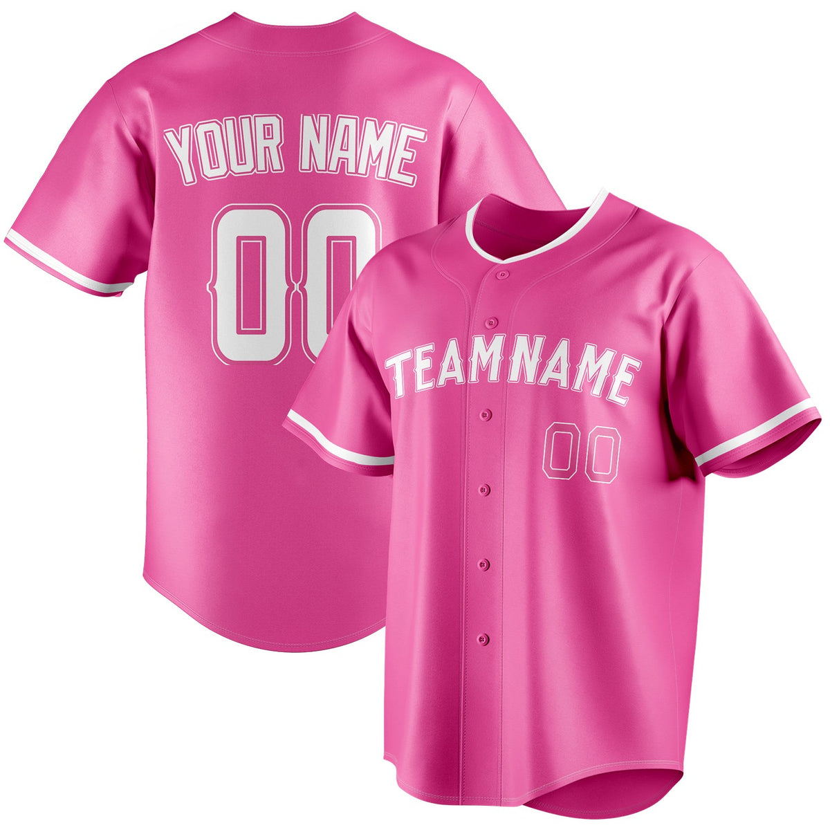 Custom Pink & White Color Fan Baseball Jersey BB01240529WX409