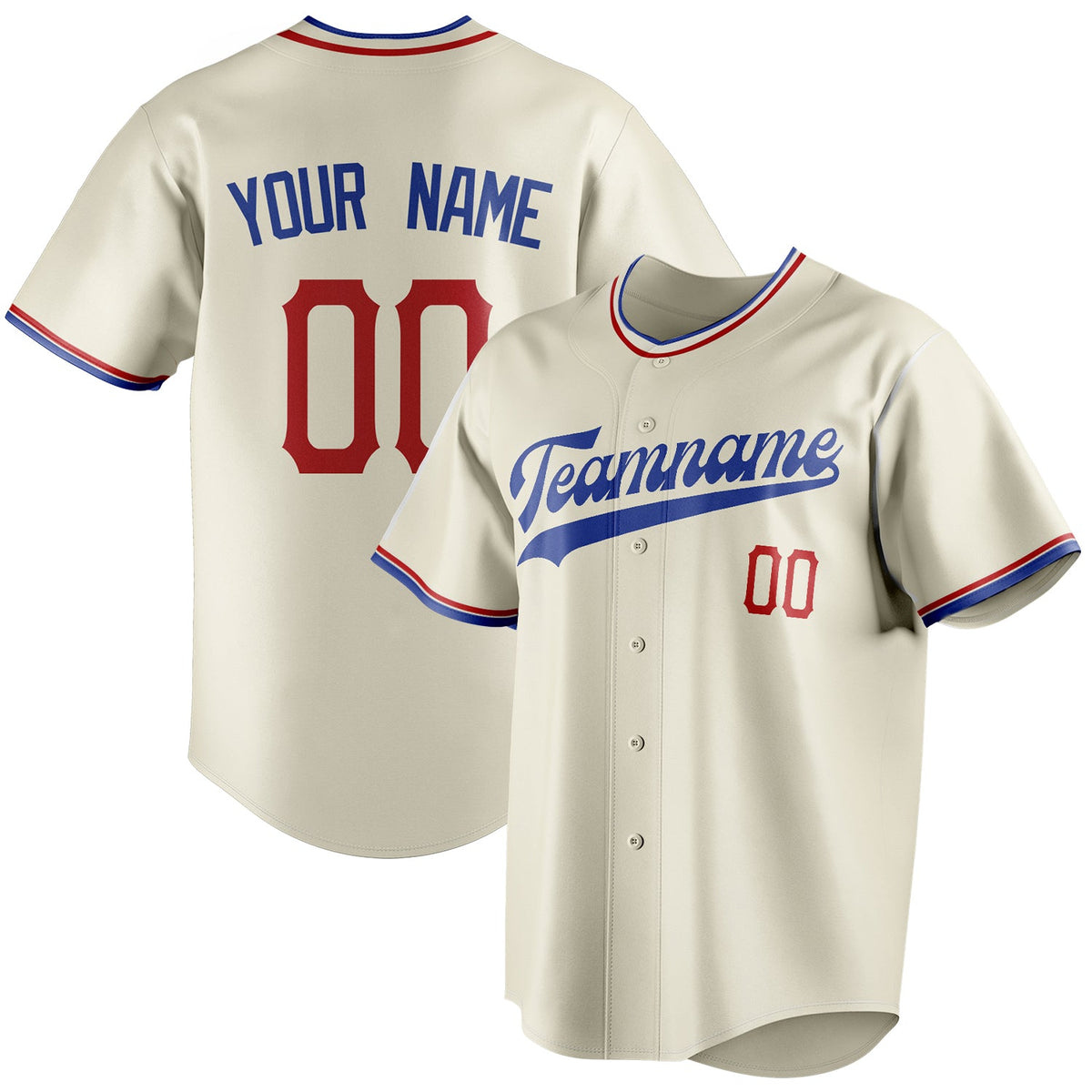 Custom Cream & Royal Color Fan Baseball Jersey BB01240529YX214