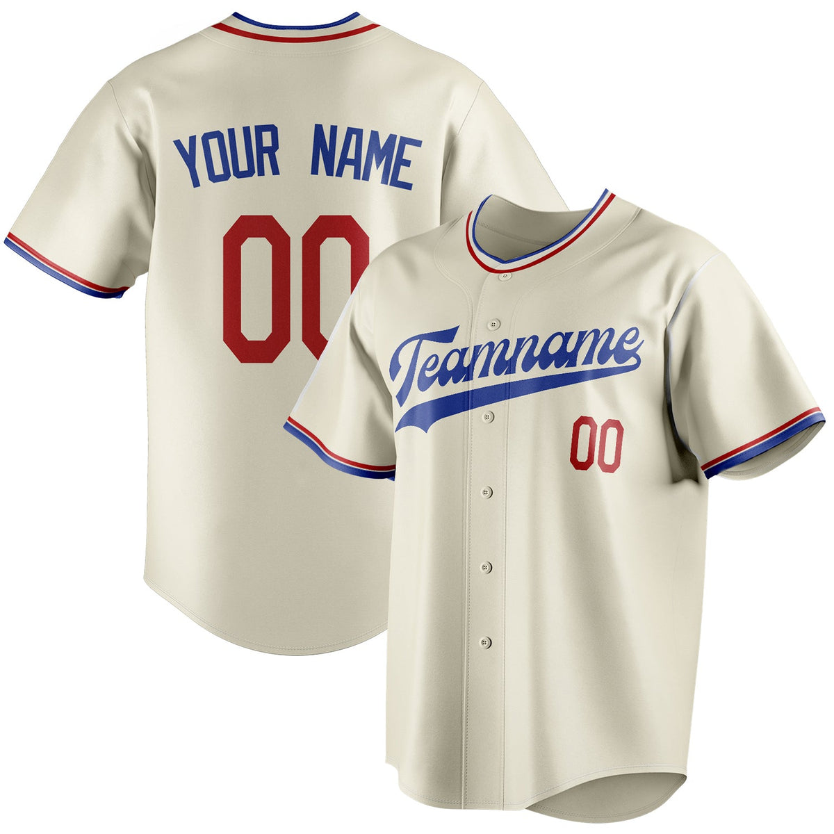 Custom Cream & Royal Color Fan Baseball Jersey BB01240529YX217