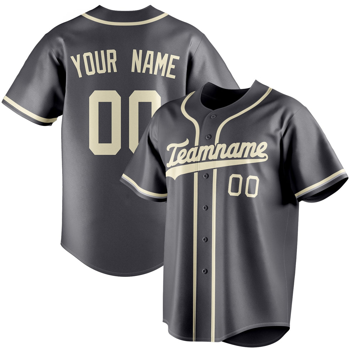 Custom Steel Gray & Cream Color Fan Baseball Jersey BB01240530CK281