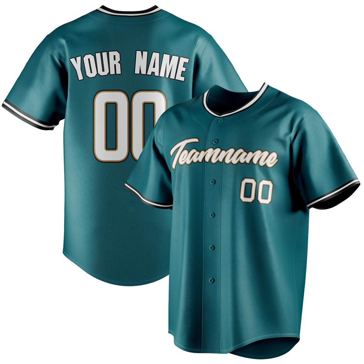 Custom Teal & White Color Fan Baseball Jersey BB01240530CK323