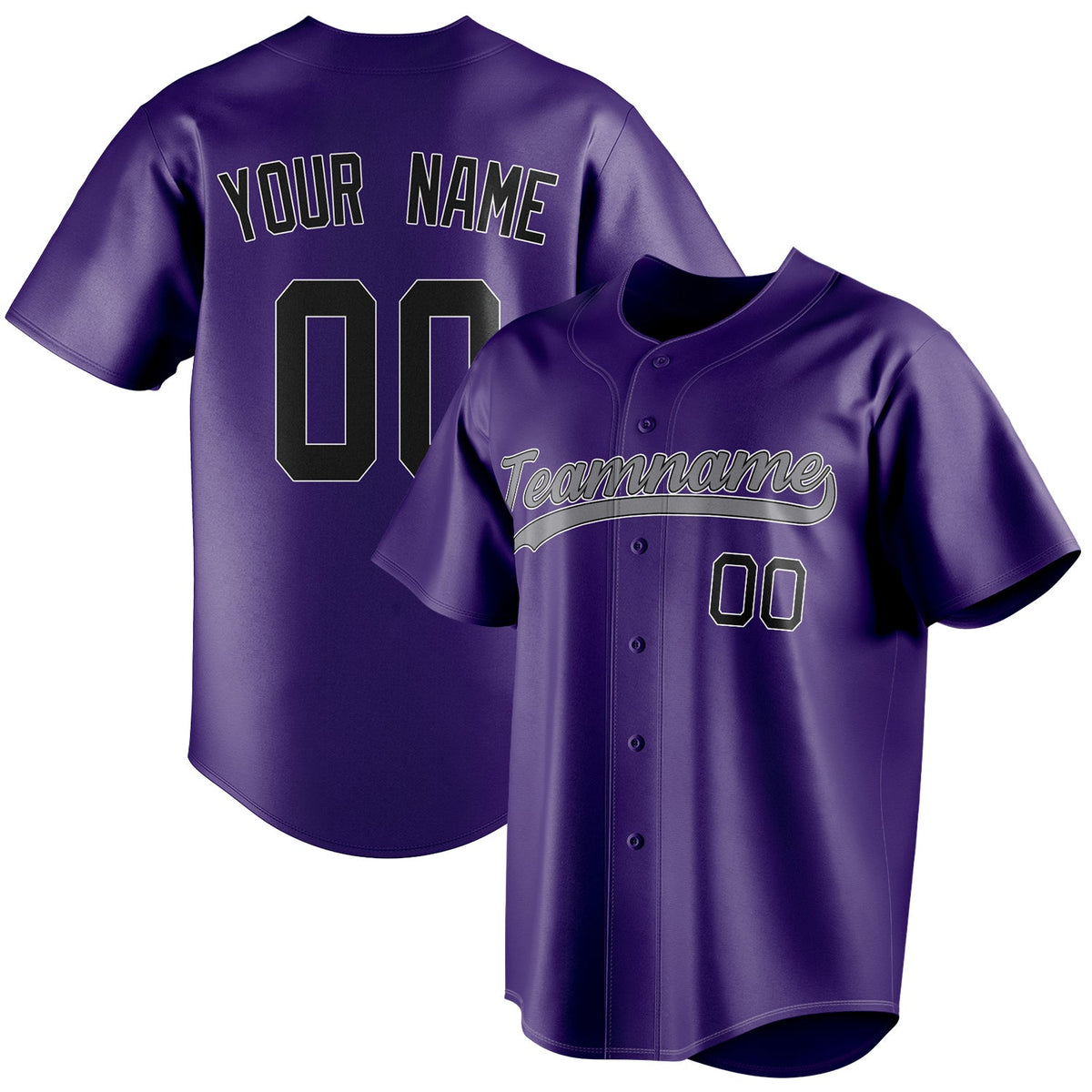 Custom Purple & Black Color Fan Baseball Jersey BB01240530JZ247