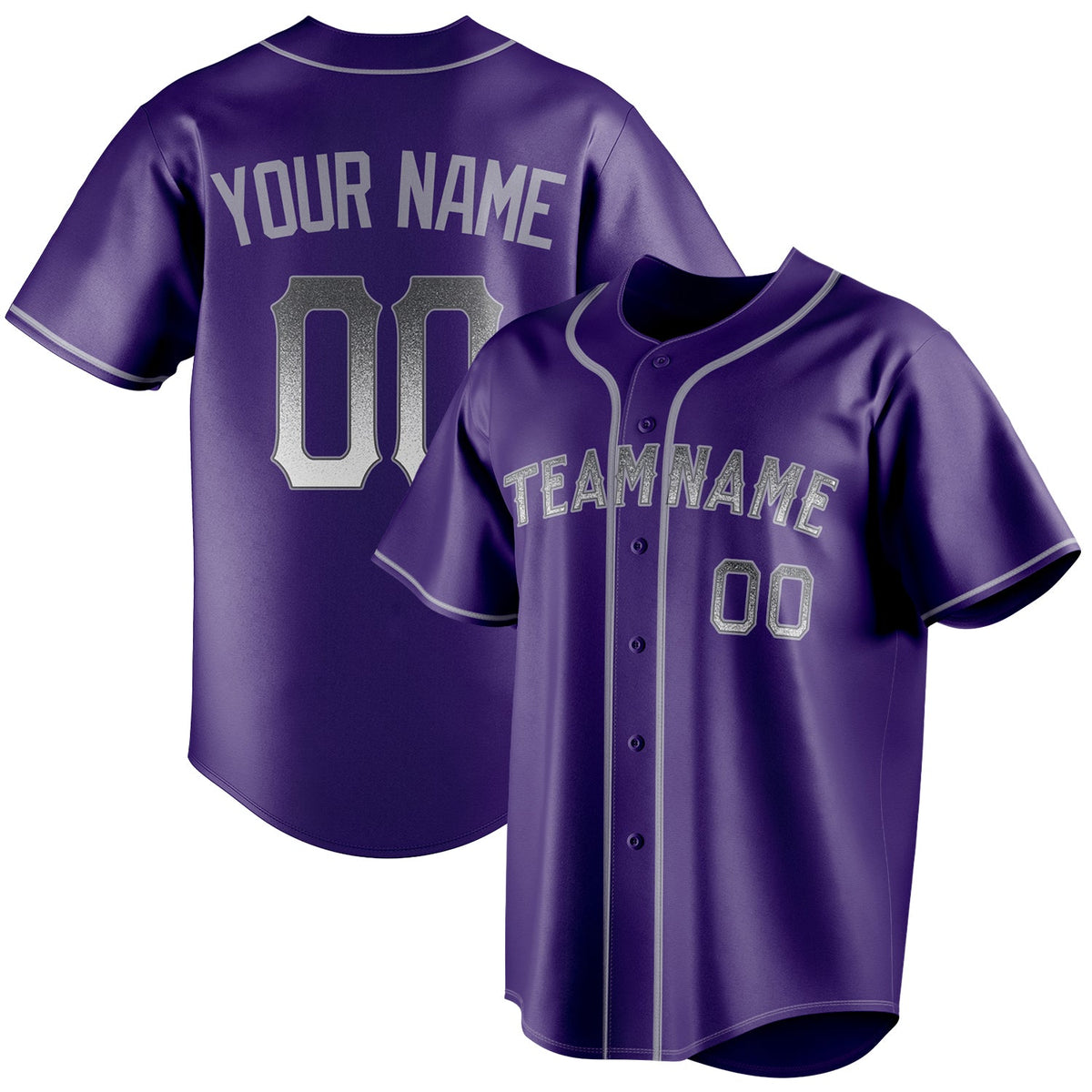 Custom Purple & Gray Color Fan Baseball Jersey BB01240530JZ249