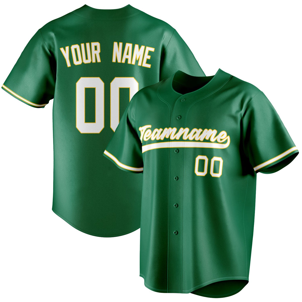 Custom Kelly Green & White Color Fan Baseball Jersey BB01240530WX227