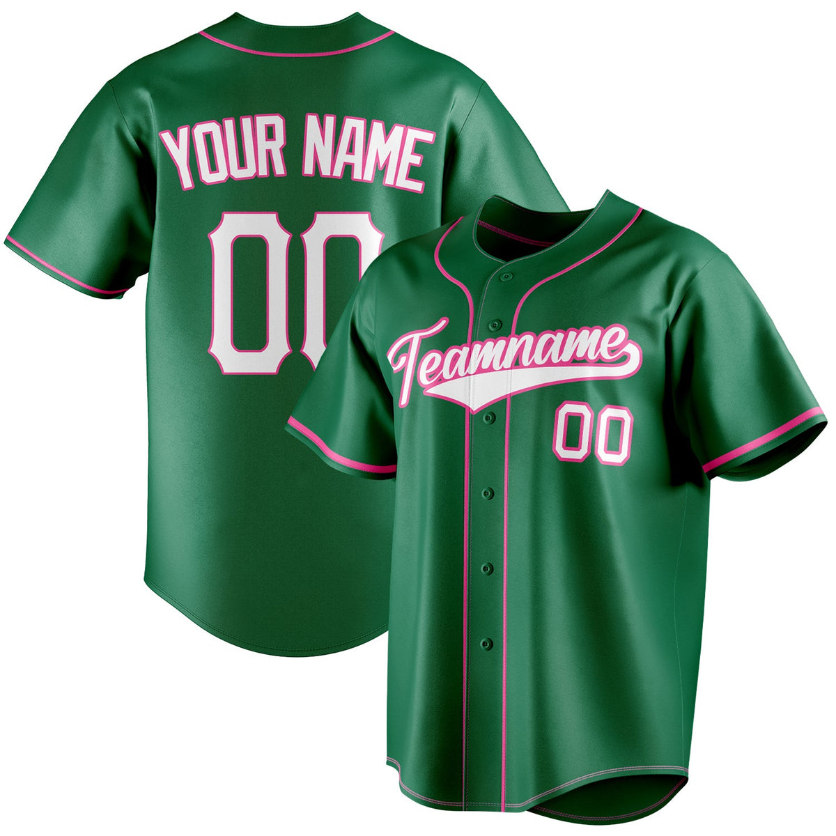 Custom Kelly Green & White Color Fan Baseball Jersey BB01240530WX233