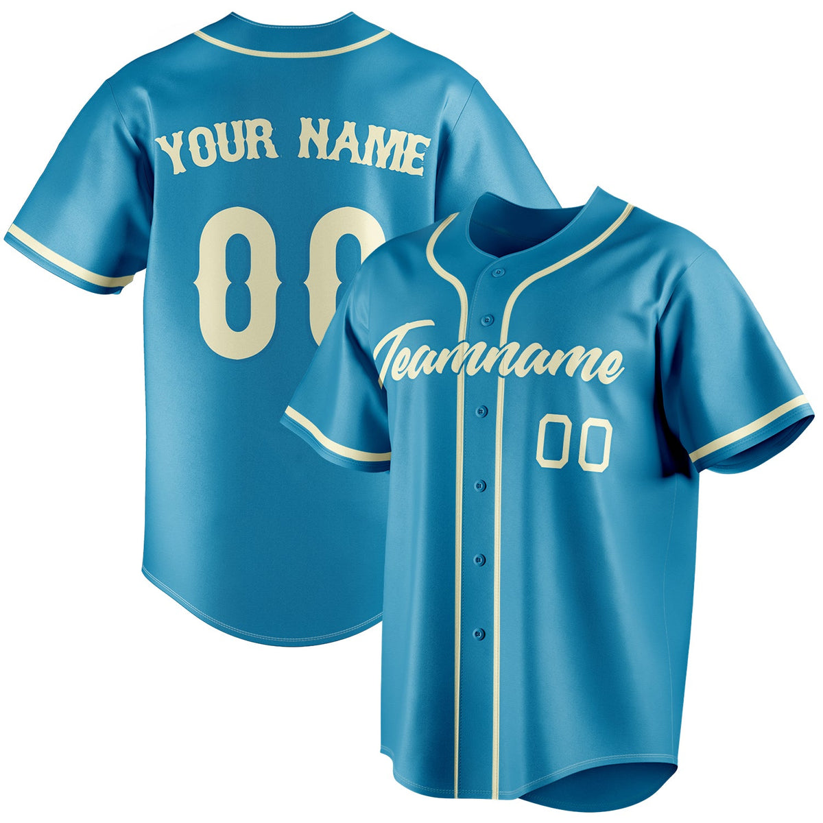 Custom Panther Blue & Cream Color Fan Baseball Jersey BB01240530WX362