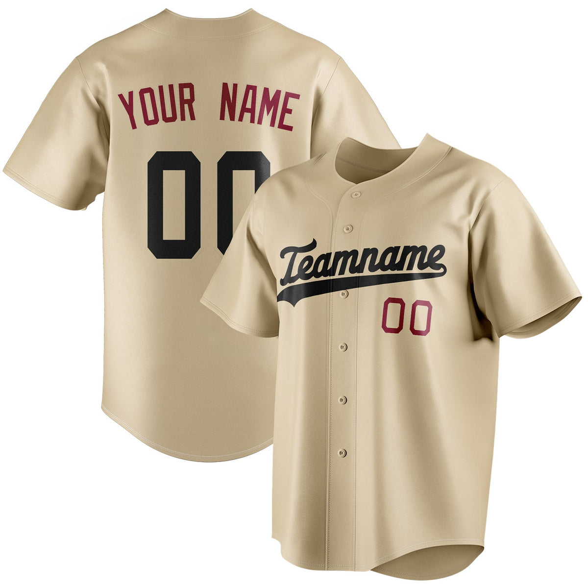 Custom Sand & Black Color Fan Baseball Jersey BB01240530WX383