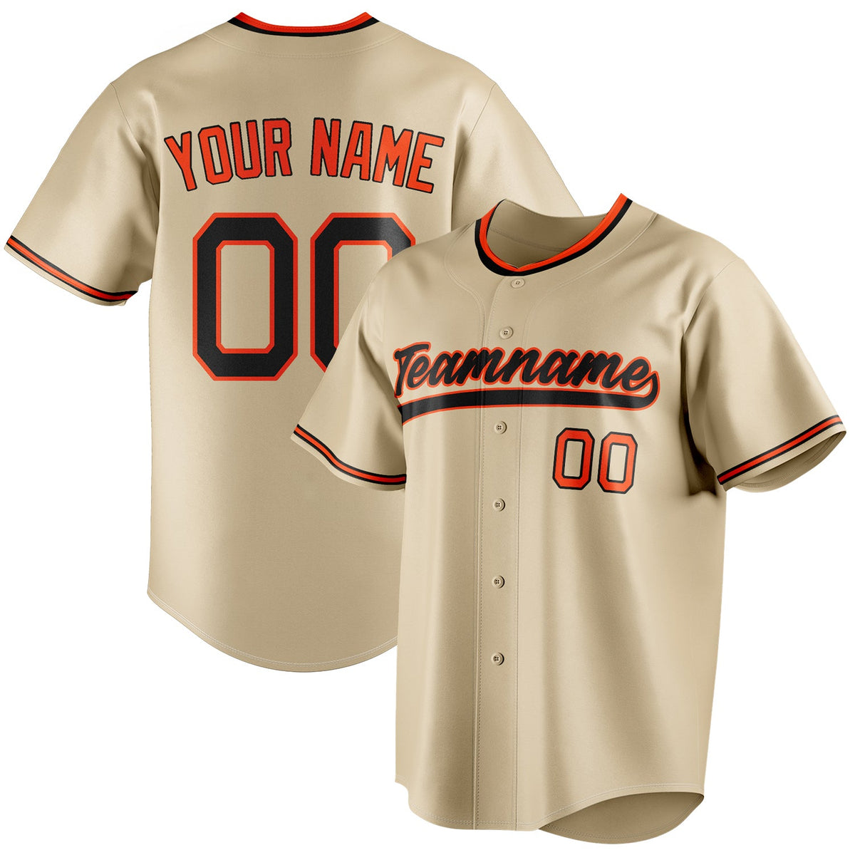 Custom Sand & Black Color Fan Baseball Jersey BB01240530WX384