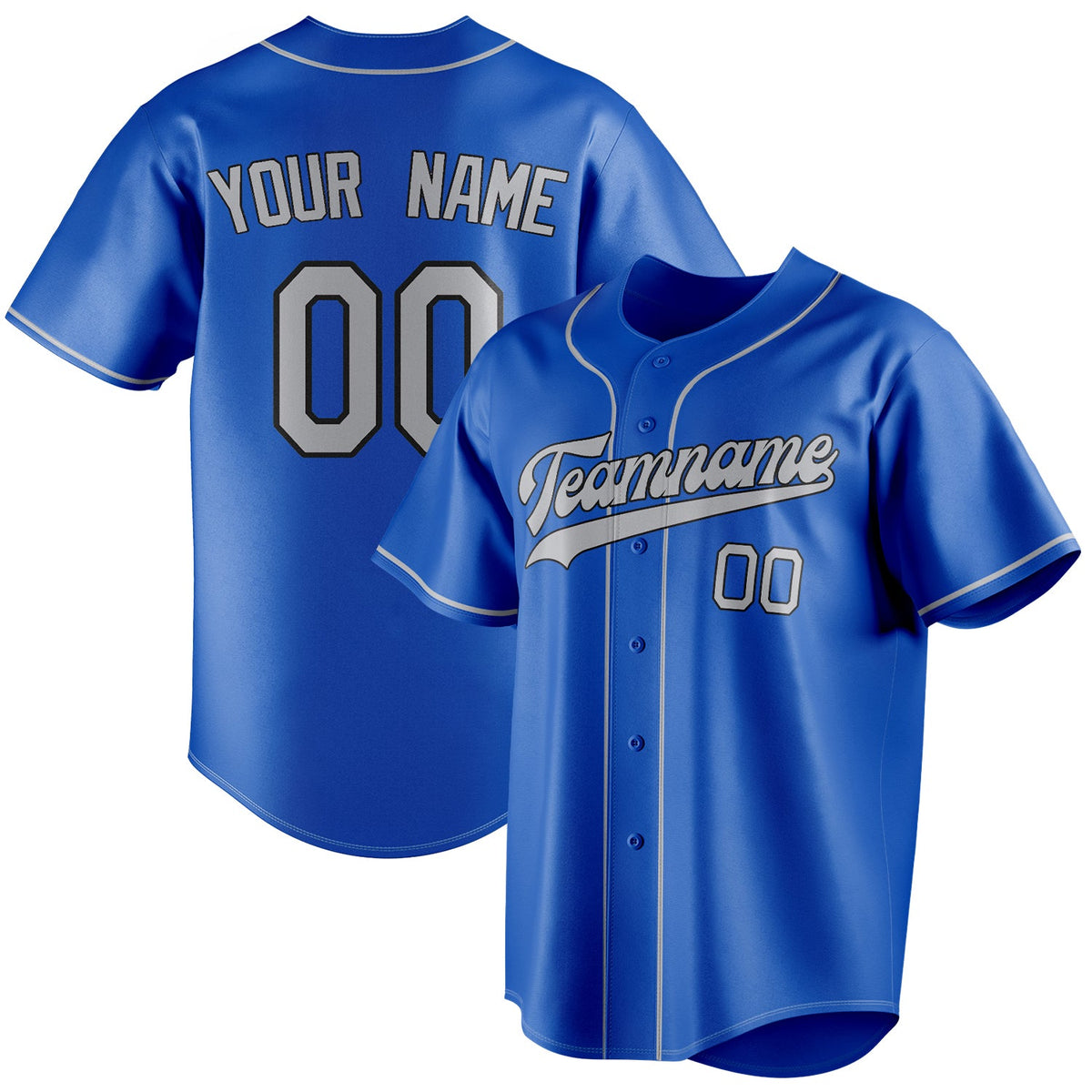 Custom Thunder Blue & Gray Color Fan Baseball Jersey BB01240530WY350