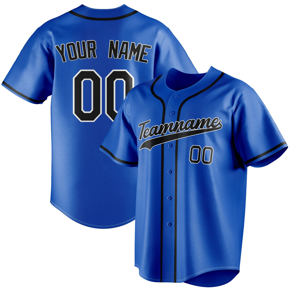 Custom Thunder Blue & Black Color Fan Baseball Jersey BB01240530WY352