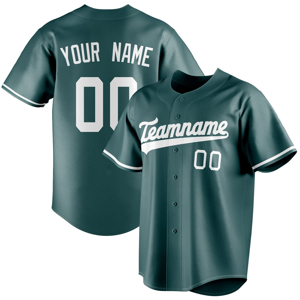 Custom Midnight Green & White Color Fan Baseball Jersey BB01240531JZ453