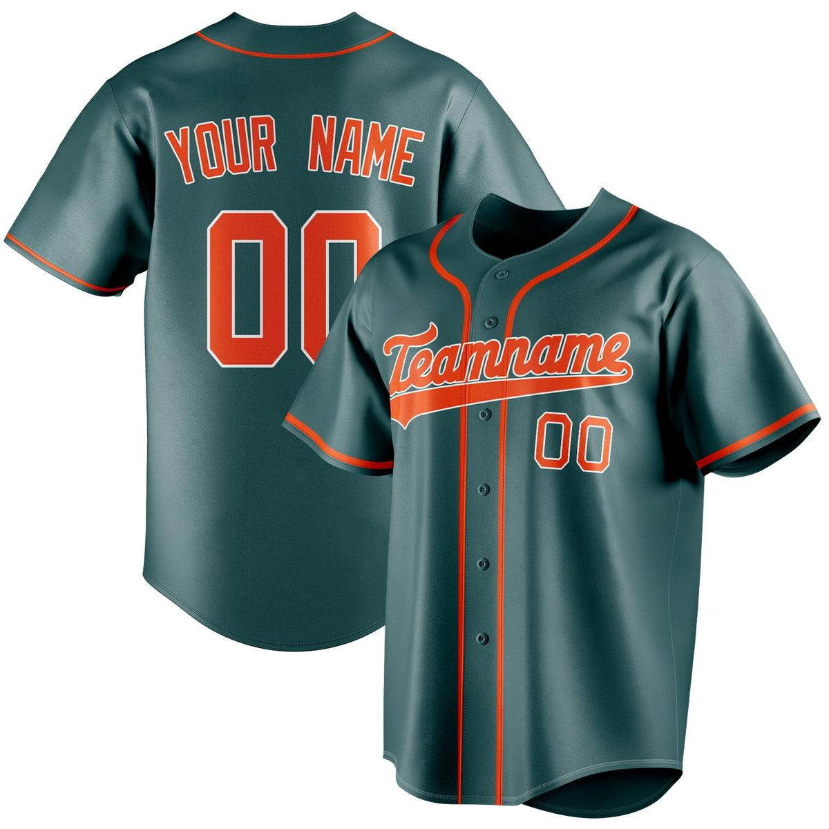 Custom Midnight Green & Orange Color Fan Baseball Jersey BB01240531JZ456