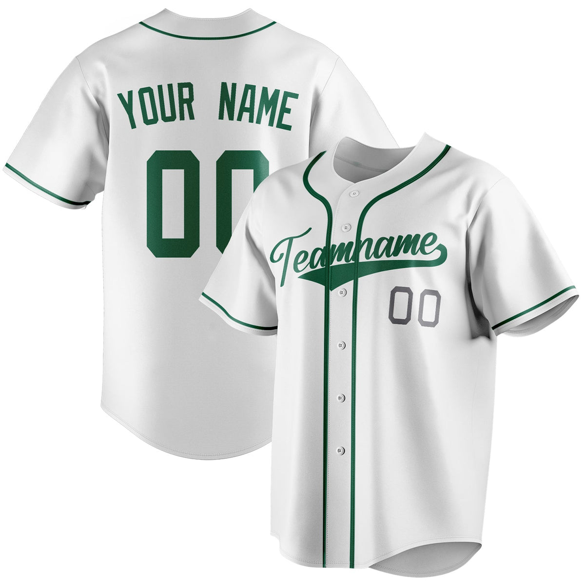 Custom White & Kelly Green Color Fan Baseball Jersey BB01240531LH501