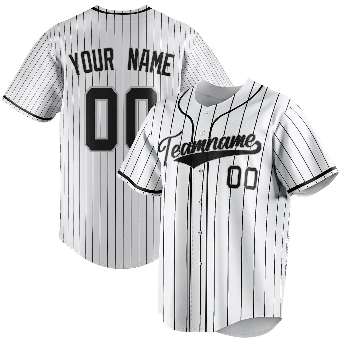 Custom White & Black Black Pinstripe Fan Baseball Jersey BB01240531LH506