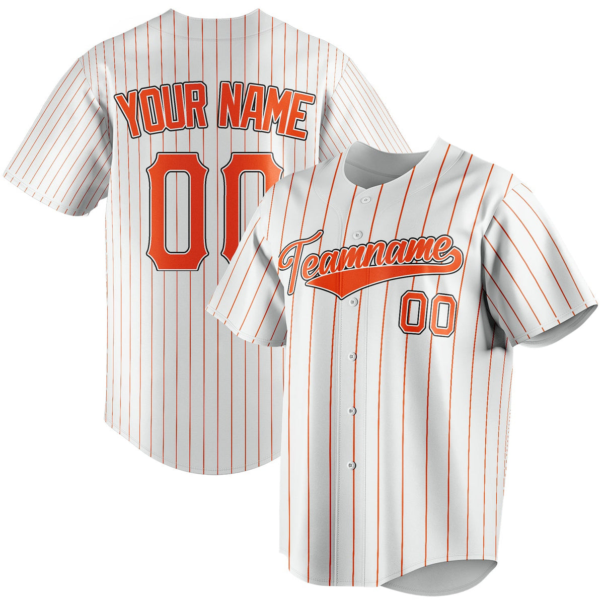 Custom White & Orange Orange Pinstripe Fan Baseball Jersey BB01240531LH508