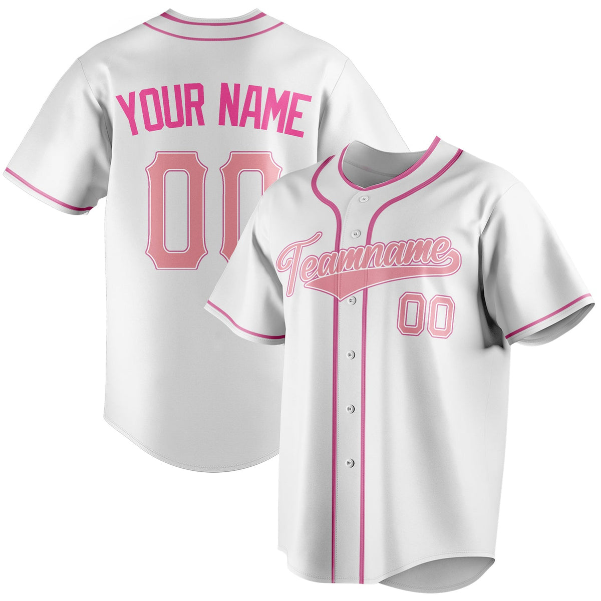 Custom White & Pink Color Fan Baseball Jersey BB01240531LH516