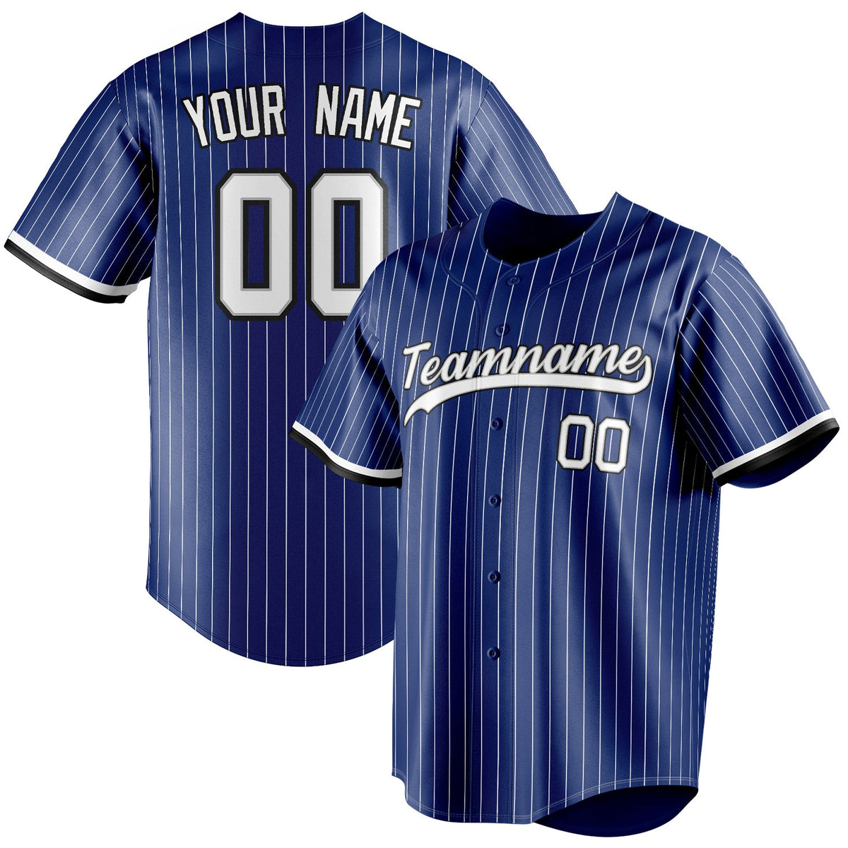 Custom Royal & White White Pinstripe Fan Baseball Jersey BB01240531TY363