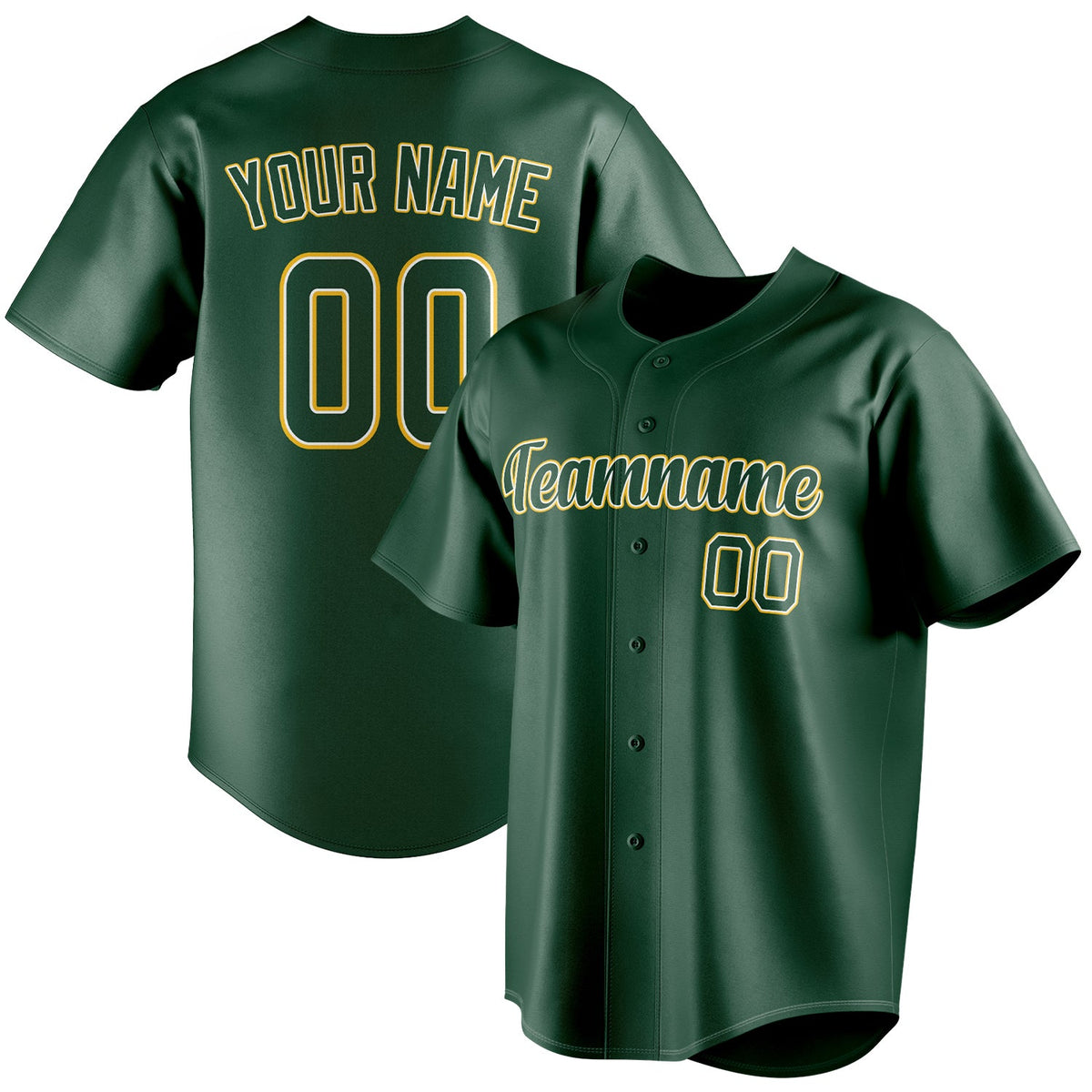 Custom Green & Gold Color Fan Baseball Jersey BB01240531TY412