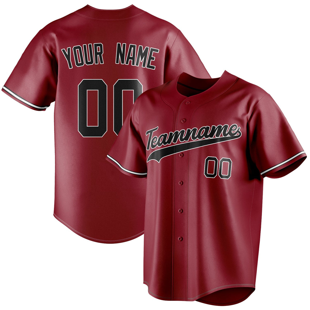 Custom Maroon & Black Color Fan Baseball Jersey BB01240531WX474