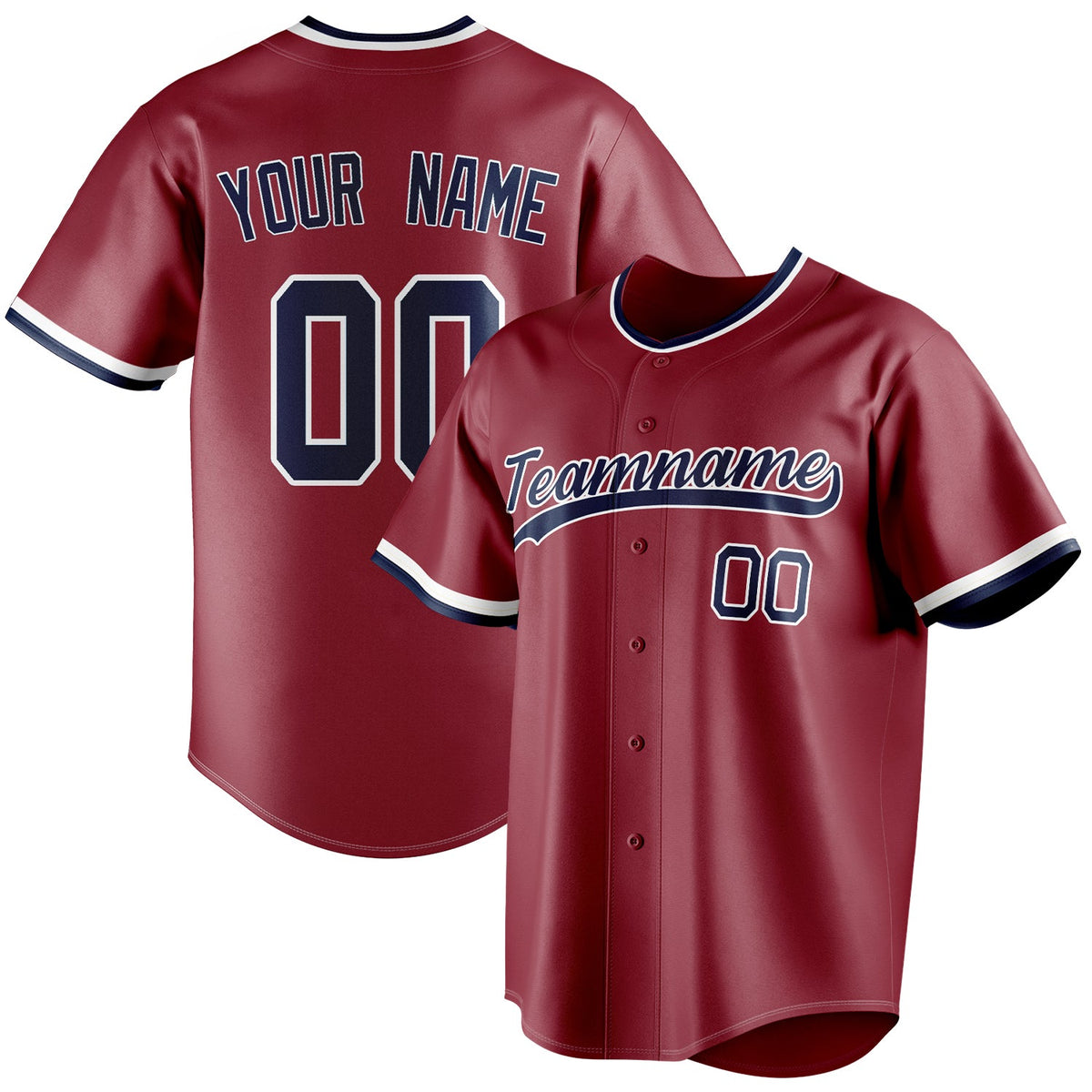 Custom Maroon & Navy Color Fan Baseball Jersey BB01240531WX481