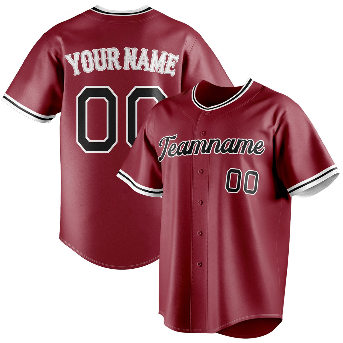 Custom Maroon & Black Color Fan Baseball Jersey BB01240531WX484